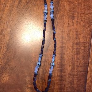 garnet necklace w/Bali beads and sterling llama